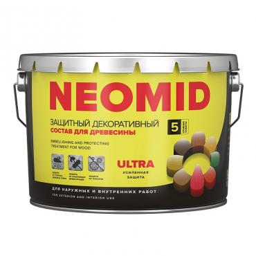 АЩИТНЫЙ ДЕКОРАТИВНЫЙ СОСТАВ ДЛЯ ДРЕВЕСИНЫ NEOMID BIO COLOR ULTRA (9л) Белый